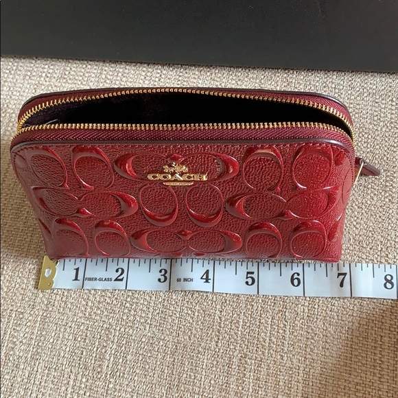 Coach Signature LTR Cosmetic Case 17 Cherry - Picture 8 of 8